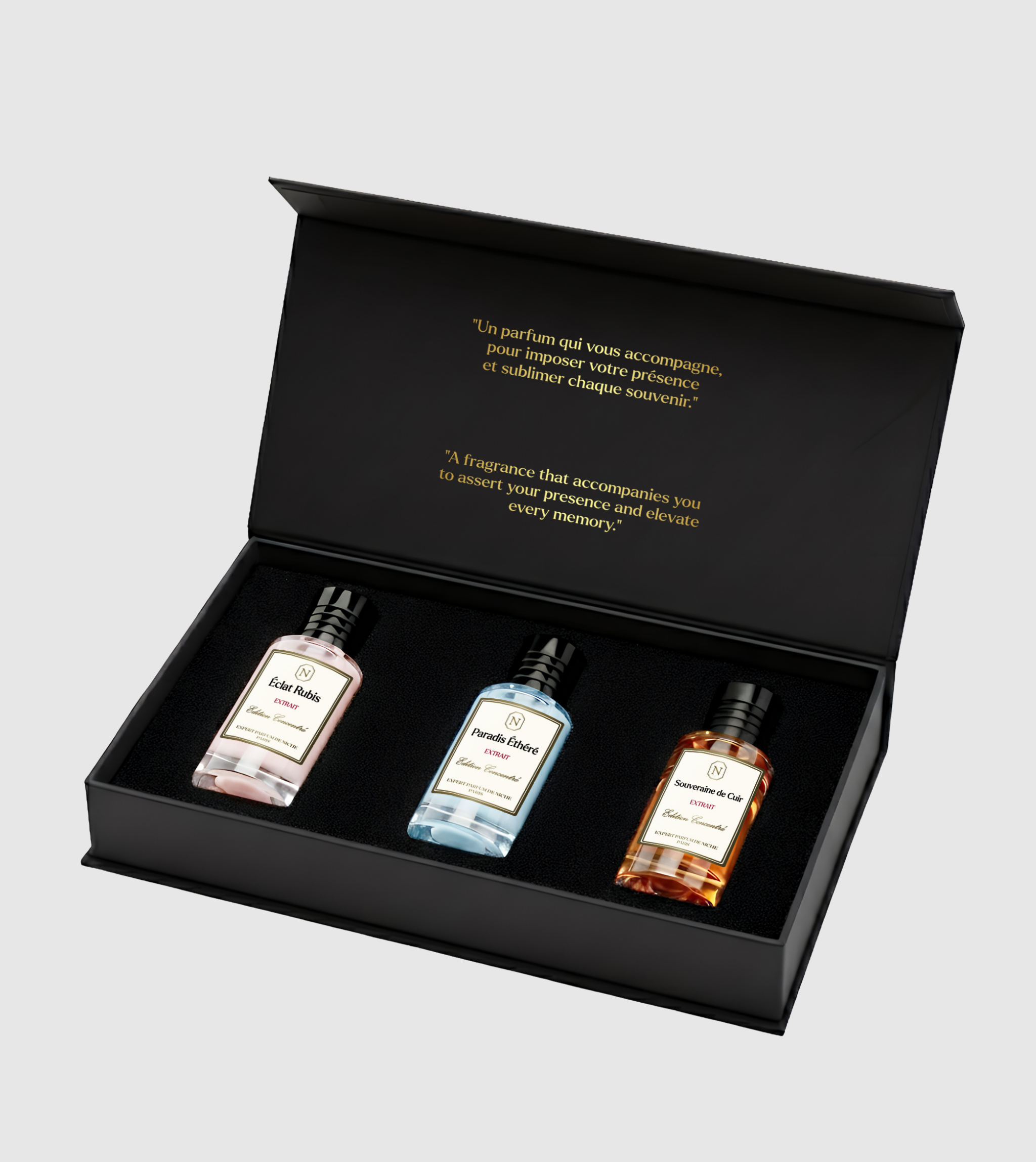 Coffret 3 Parfums + 5 Testeurs offerts